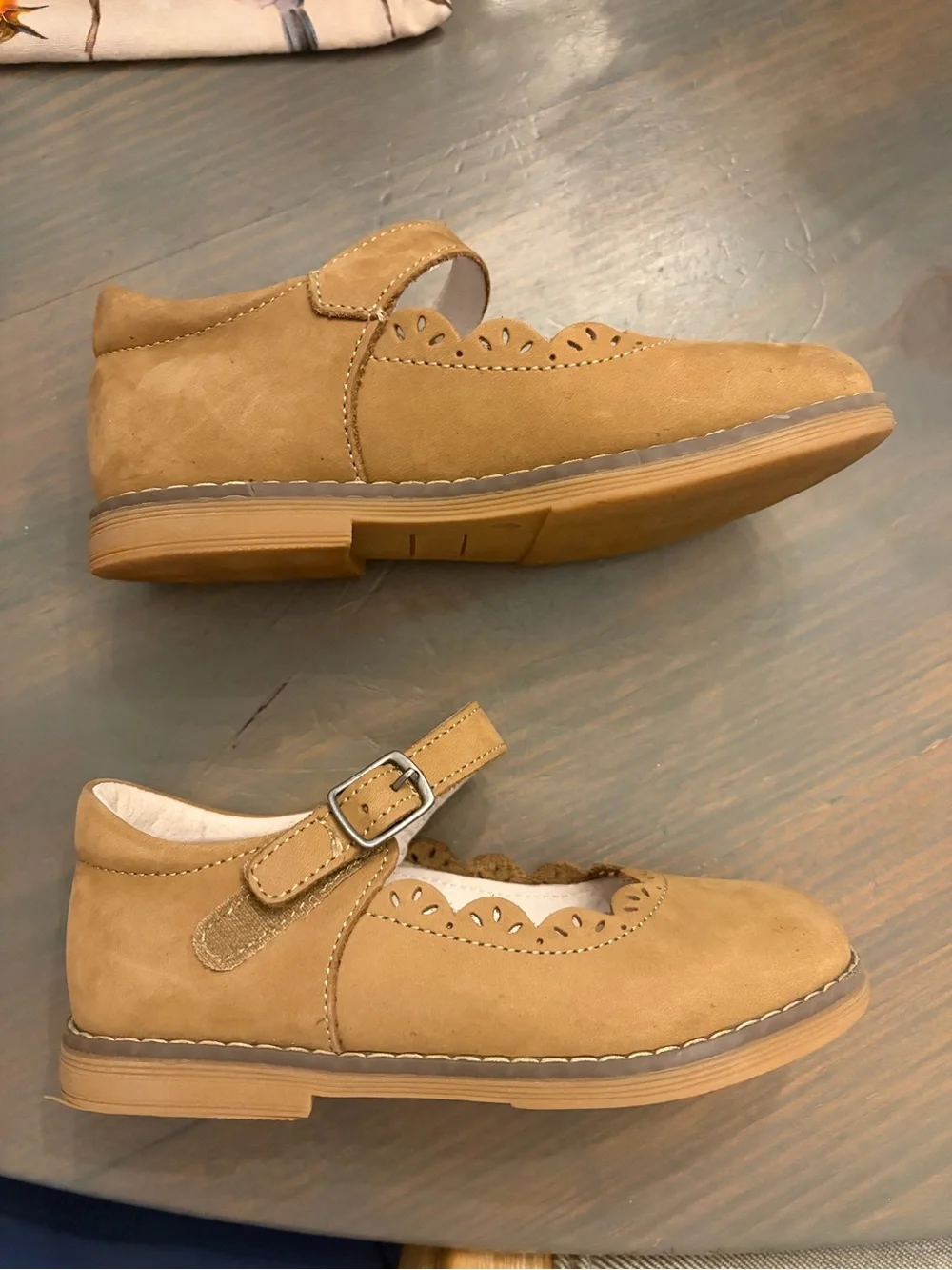 L'Amour Girls Tan Mary Jane Shoes